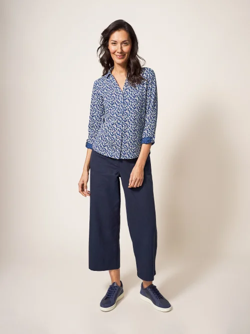 Annie Bedruckte Jerseybluse - Marineblauer Aufdruck - 38 Bild 3