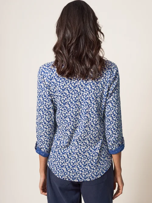 Annie Bedruckte Jerseybluse - Marineblauer Aufdruck - 38 Bild 4