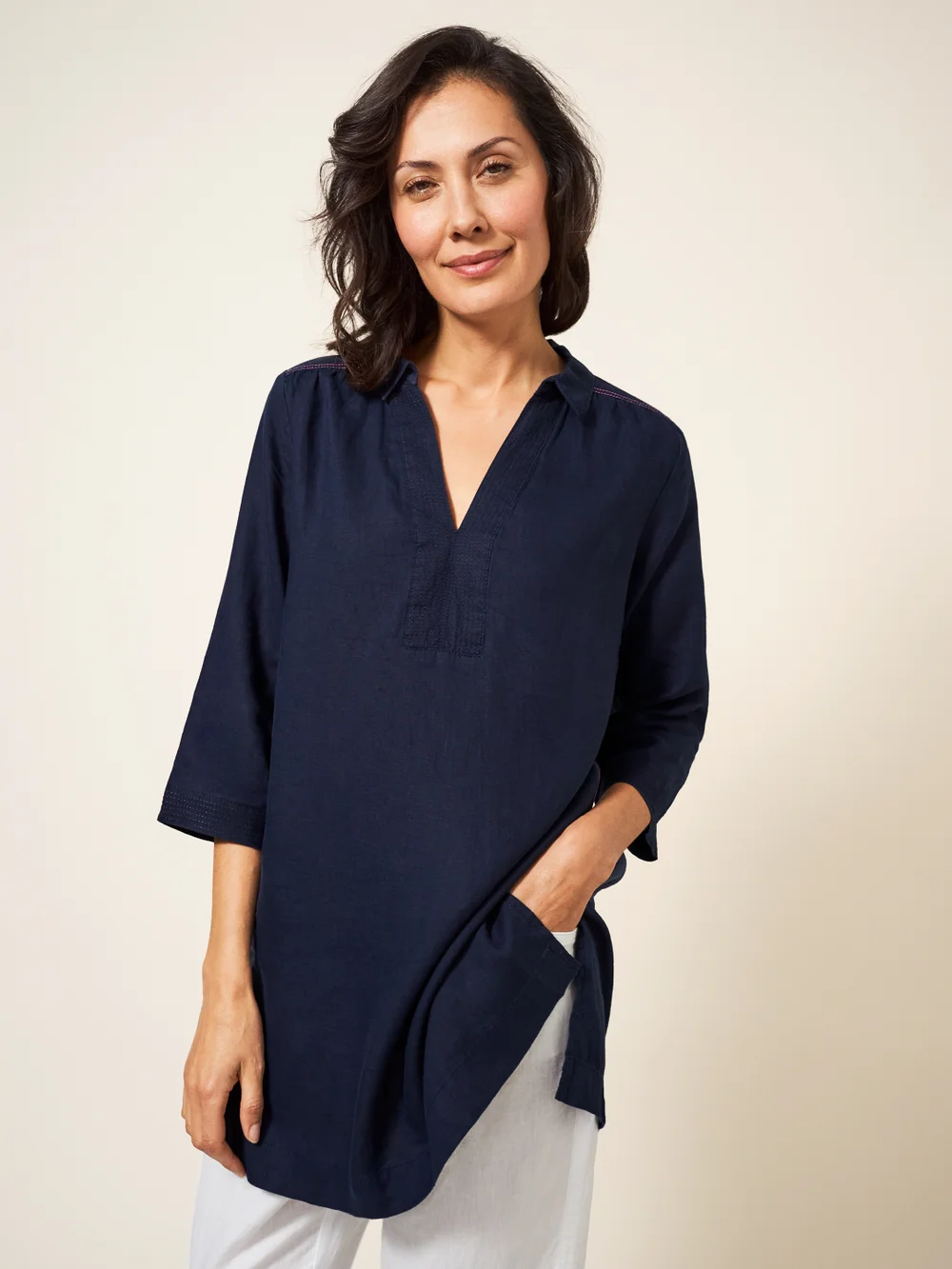 Blaire Leinentunika - Dunkel-Marineblau - 38 Bild 1