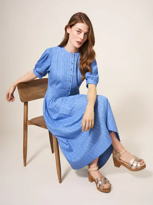 Celeste Baumwollkleid - Mittelblau - 38 Bild 1