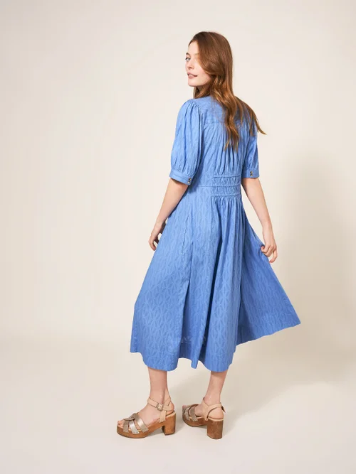 Celeste Baumwollkleid - Mittelblau - 38 Bild 4