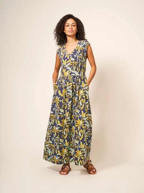 Darcie Maxikleid aus Jersey - Lila Mehrfarbig - 38 Bild 3