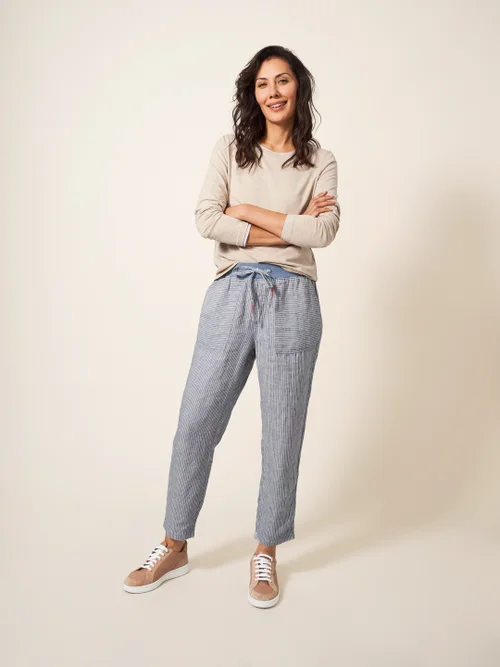Effie Leinenhose - Blau Mehrfarbig - 38 Bild 3