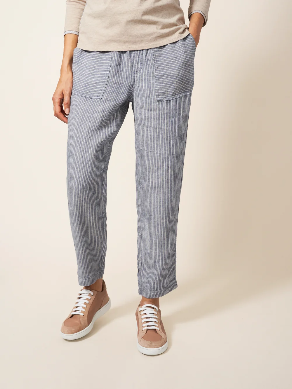 Effie Leinenhose - Blau Mehrfarbig - 38 Bild 1
