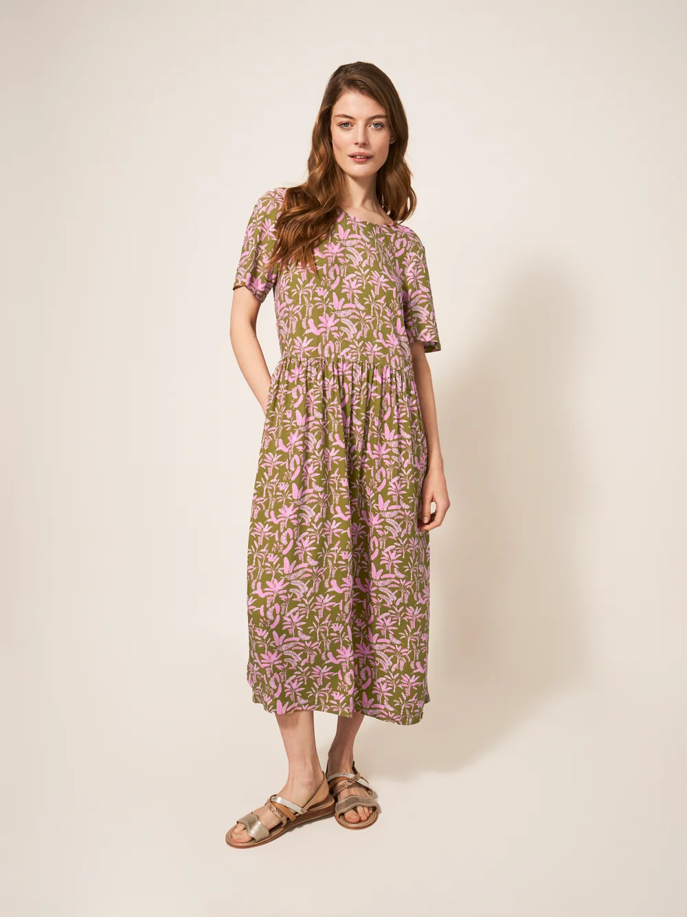 Elisa EcoVero Midikleid - Pink Mehrfarbig - 38 Bild 1