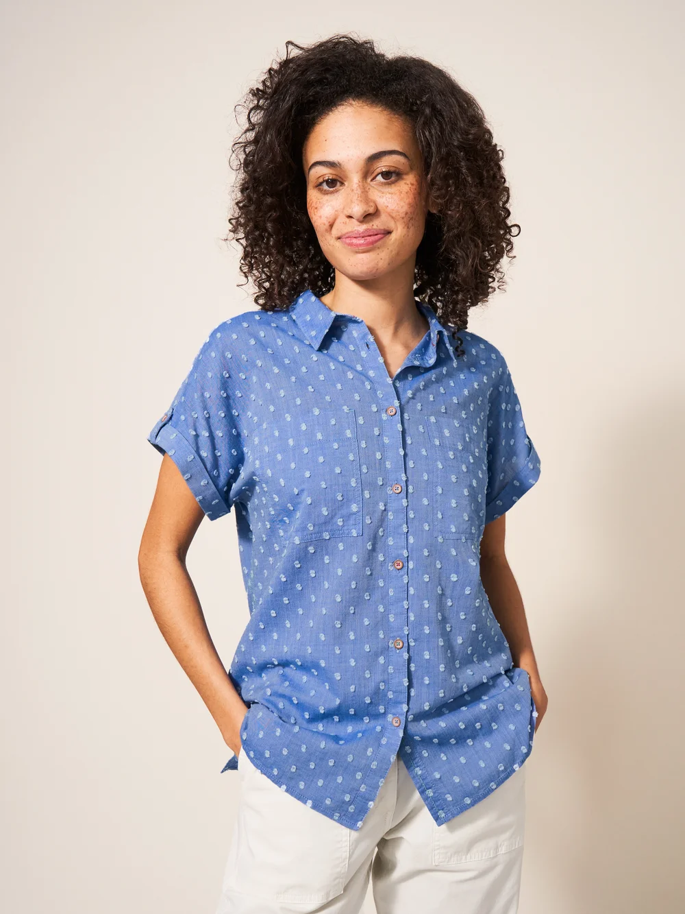 Ella Bluse aus Bio-Baumwolle - Blau Mehrfarbig - 38 Bild 1