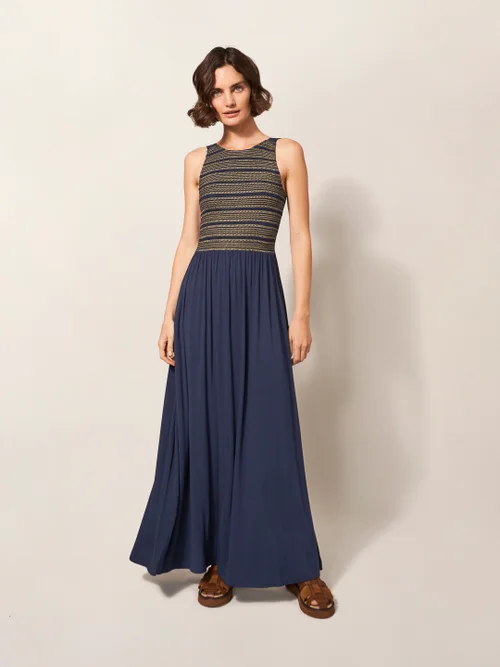 Faye Maxikleid aus Jersey - Marineblau Mehrfarbig - 38 Bild 3