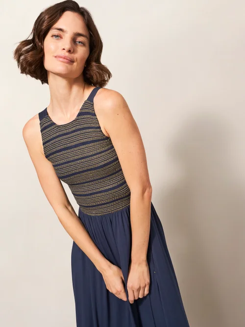 Faye Maxikleid aus Jersey - Marineblau Mehrfarbig - 38 Bild 1