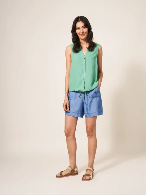 Ferne Ärmellose Bluse - Mittelgrün - 38 Bild 3