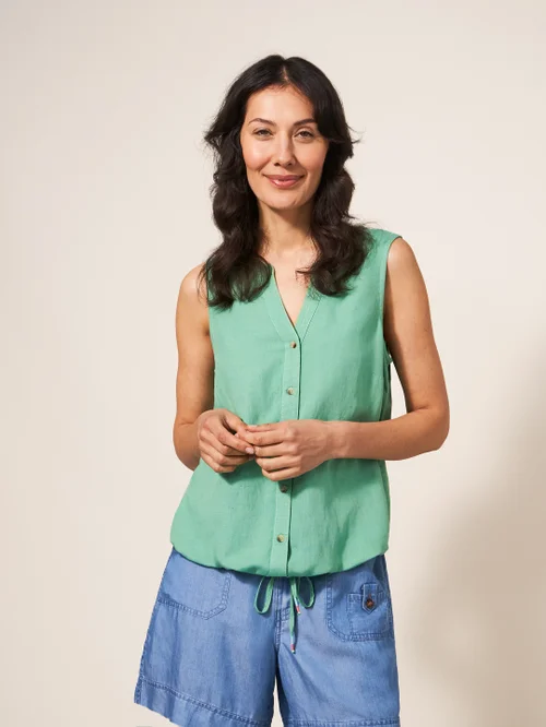 Ferne Ärmellose Bluse - Mittelgrün - 38 Bild 1