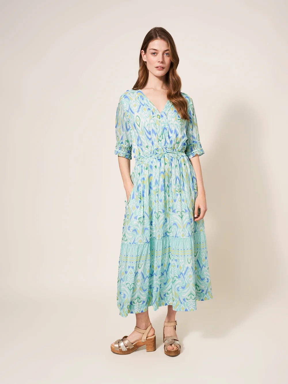 Jamelia Midikleid - Elfenbein Mehrfarbig - 38 Bild 1