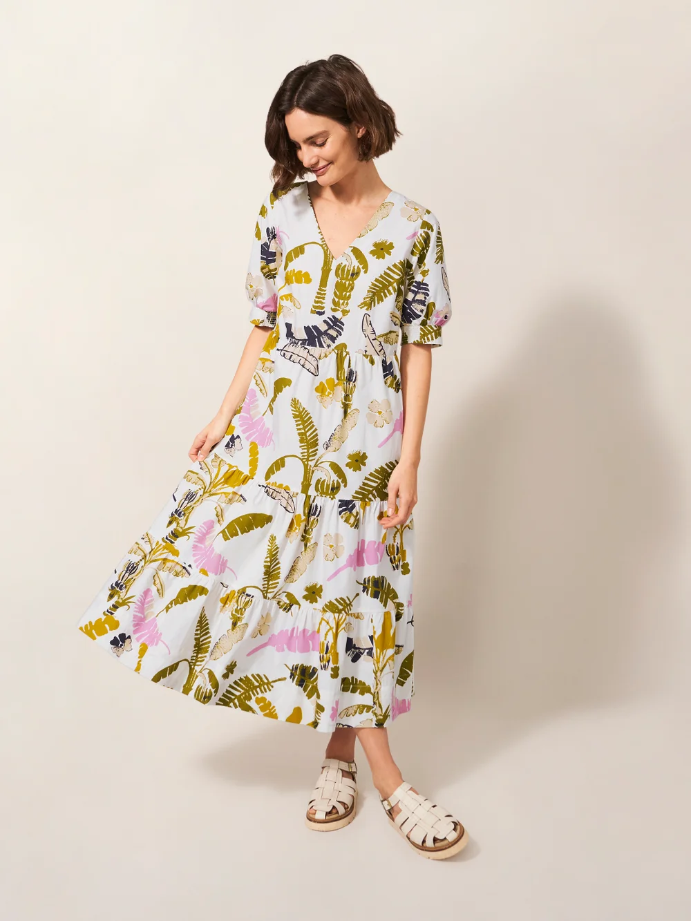 Jolene Midikleid aus Baumwolle - Weiß Mehrfarbig - 38 Bild 1