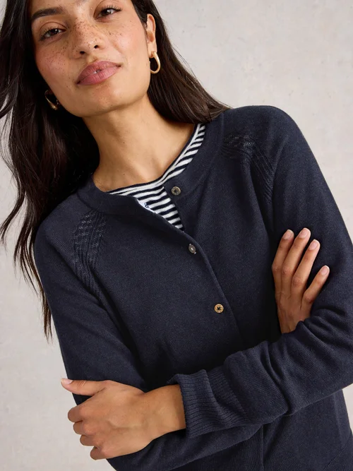 Strickjacke aus Bio-Baumwolle - Dark Navy - 38/R Bild 3