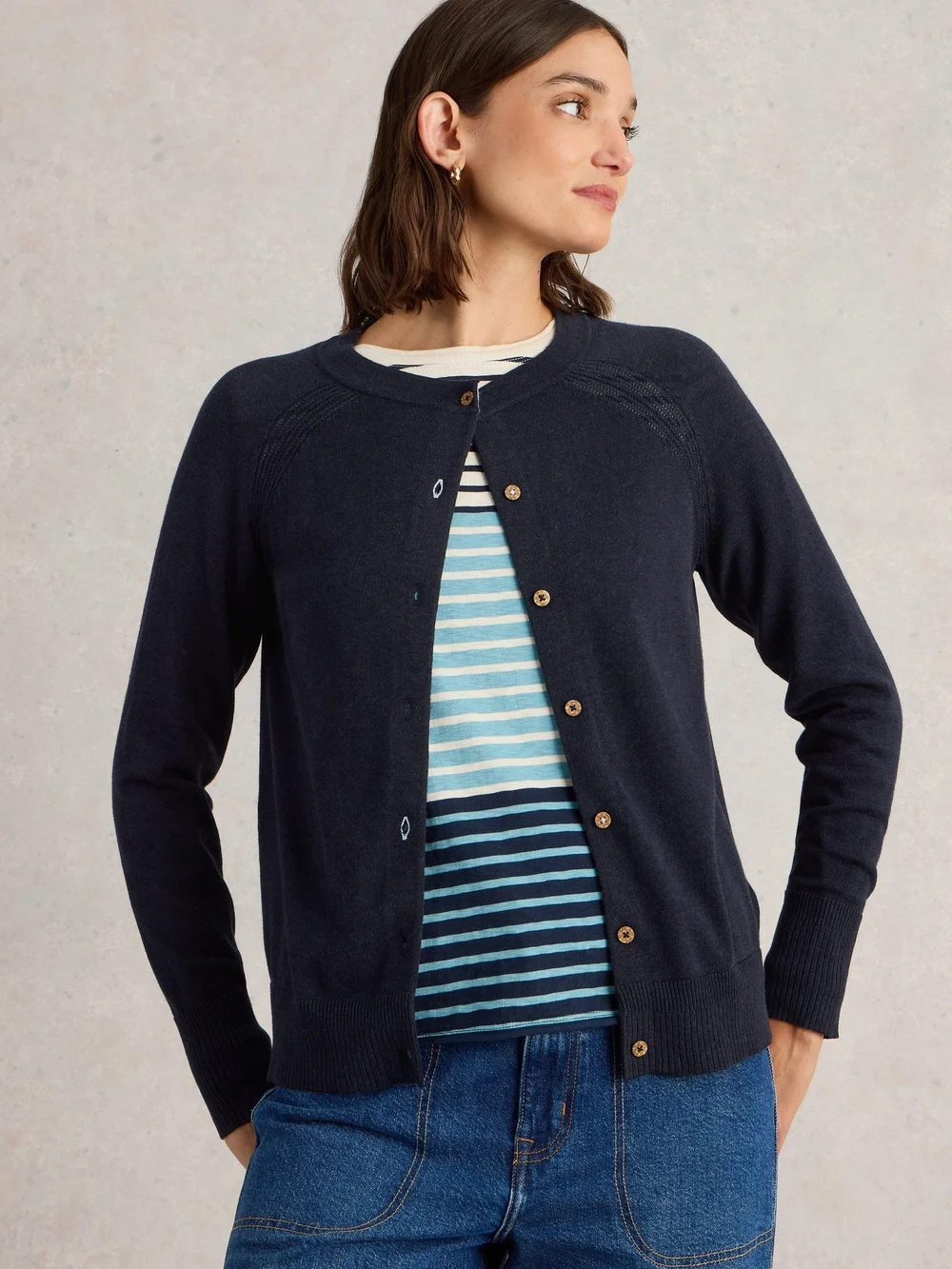Strickjacke aus Bio-Baumwolle - Dark Navy - 38/R Bild 1