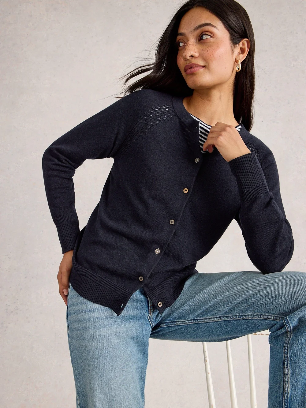Strickjacke aus Bio-Baumwolle - Dark Navy - 38/R Bild 1