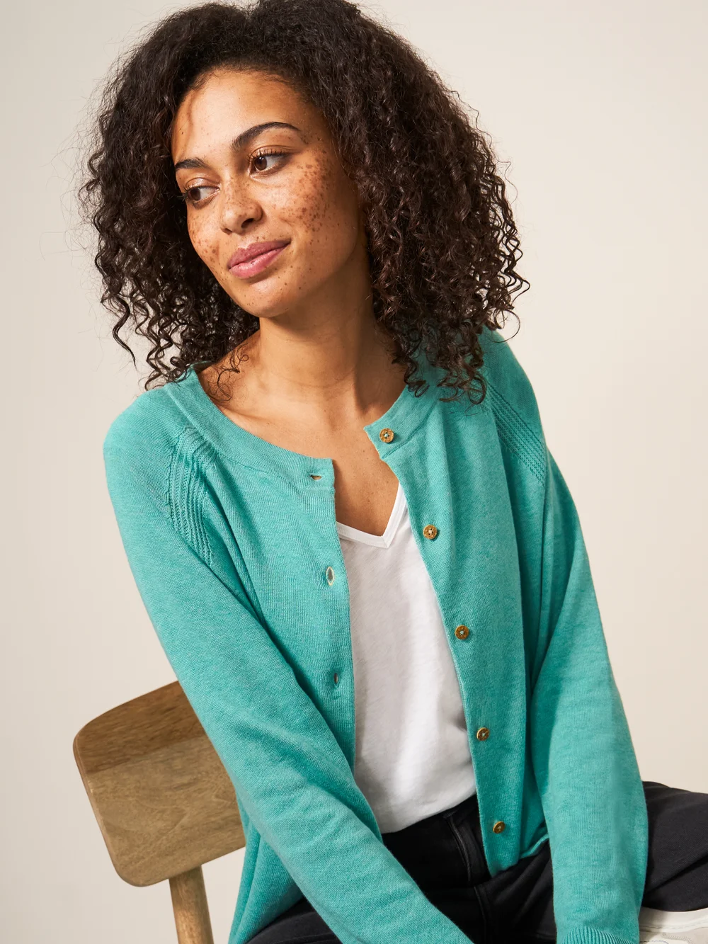 Lulu Strickjacke - Mittleres Blaugrün - 38 Bild 1