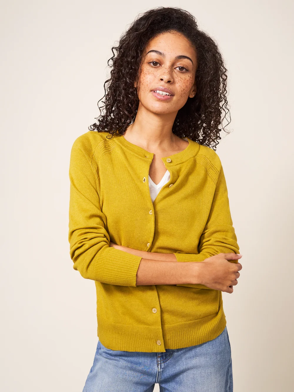Lulu Strickjacke - Dunkles Grüngelb - 38 Bild 1