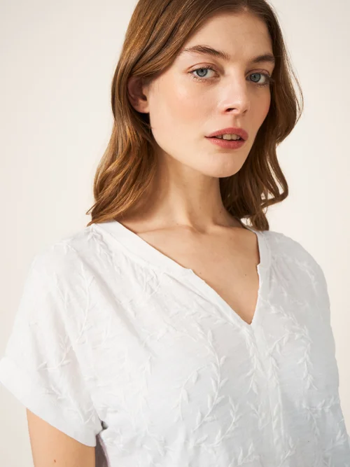 Nelly Ärmellose Bluse mit Stickerei - Naturweiß - 38 Bild 2