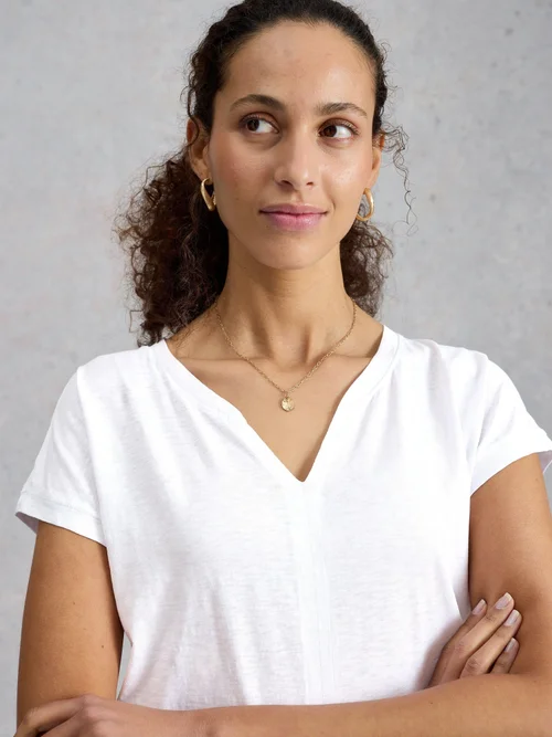 T-Shirt Nelly mit Keilausschnitt - Nat White - 38 Bild 3