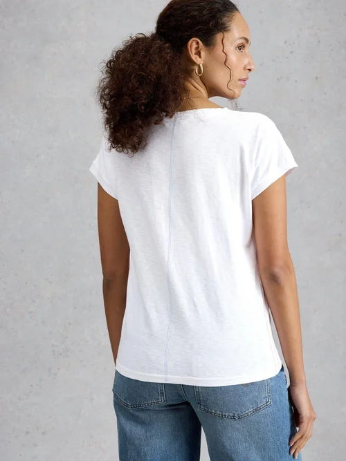 T-Shirt Nelly mit Keilausschnitt - Nat White - 38 Bild 4