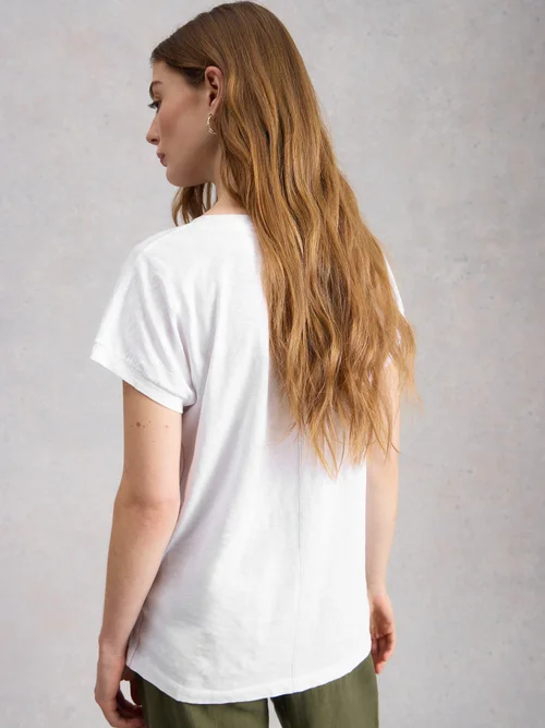 T-Shirt Nelly mit Keilausschnitt - Nat White - 38 Bild 4