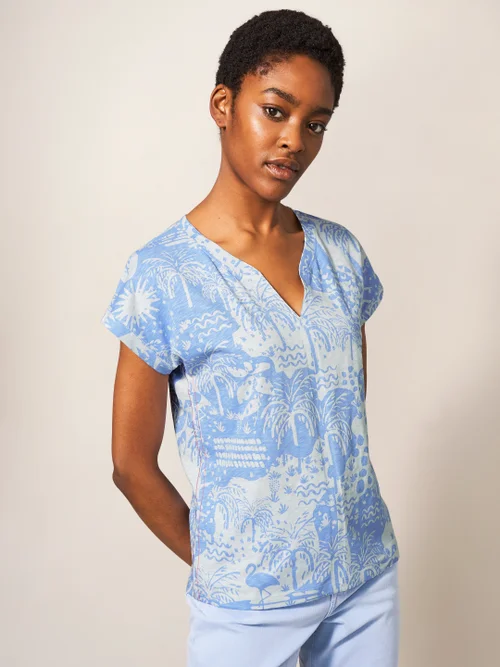 Nelly T-Shirt mit Print - Blauer Aufdruck - 38 Bild 1