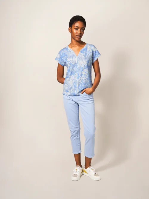 Nelly T-Shirt mit Print - Blauer Aufdruck - 38 Bild 3