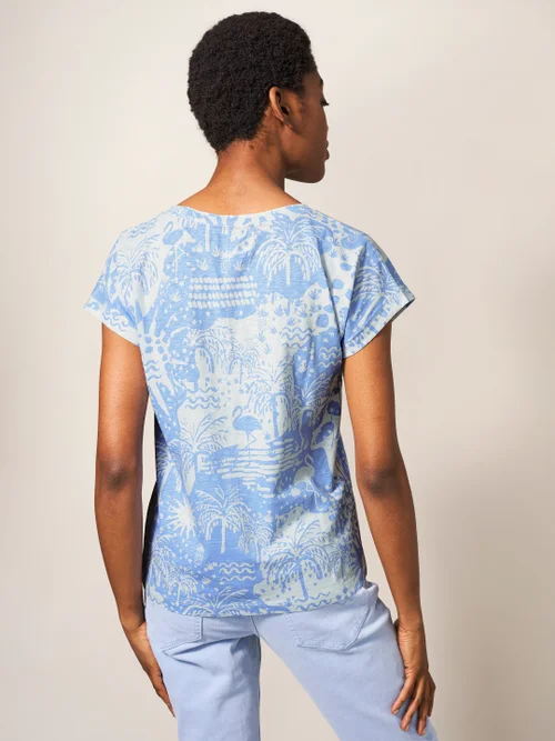 Nelly T-Shirt mit Print - Blauer Aufdruck - 38 Bild 4