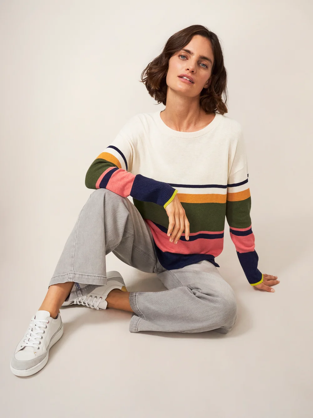 Olive Pullover - Natur Mehrfarbig - 40 Bild 1