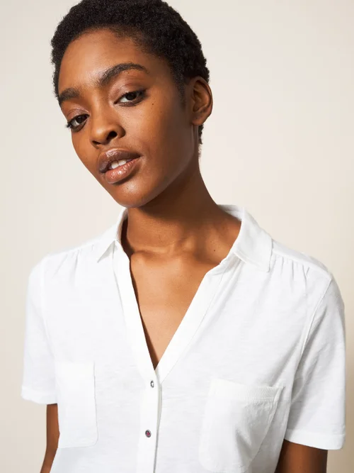 Penny Jerseybluse mit Taschen - Brillantweiß - 38 Bild 2