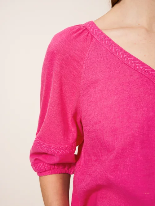 Phoebe Top aus Jersey und Webstoff - Hell-Pink - 38 Bild 2