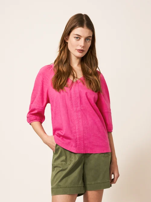 Phoebe Top aus Jersey und Webstoff - Hell-Pink - 38 Bild 1