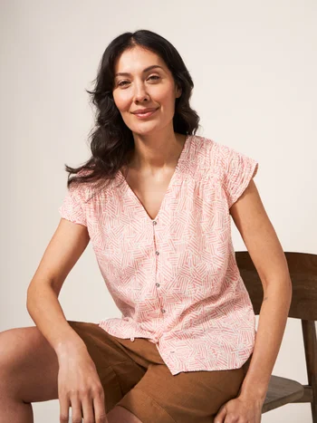 Rae Kurzarmelige Bluse aus Bio-Baumwolle