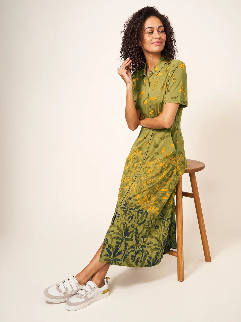 Rua Blusenkleid aus Jersey - Grün Mehrfarbig - 38 Bild 1