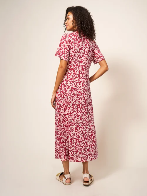 Rua Blusenkleid aus Jersey - Rot Mehrfarbig - 38 Bild 4