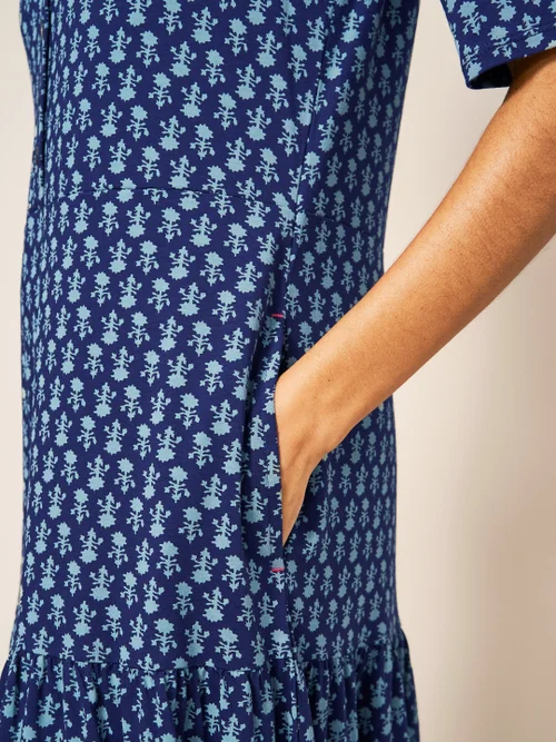 Sabina Jerseykleid - Marineblau Mehrfarbig - 38 Bild 2