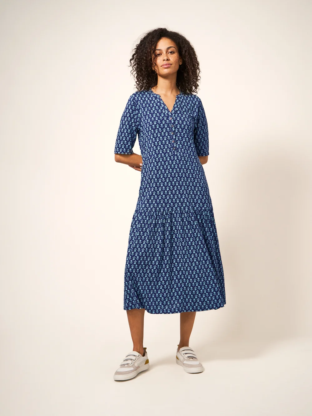 Sabina Jerseykleid - Marineblau Mehrfarbig - 38 Bild 1