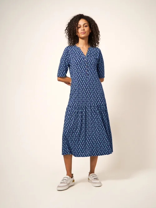 Sabina Jerseykleid - Marineblau Mehrfarbig - 38 Bild 1