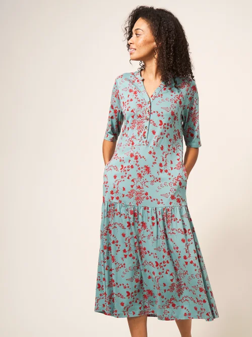 Sabina Jerseykleid - Blaugrün Mehrfarbig - 38 Bild 1