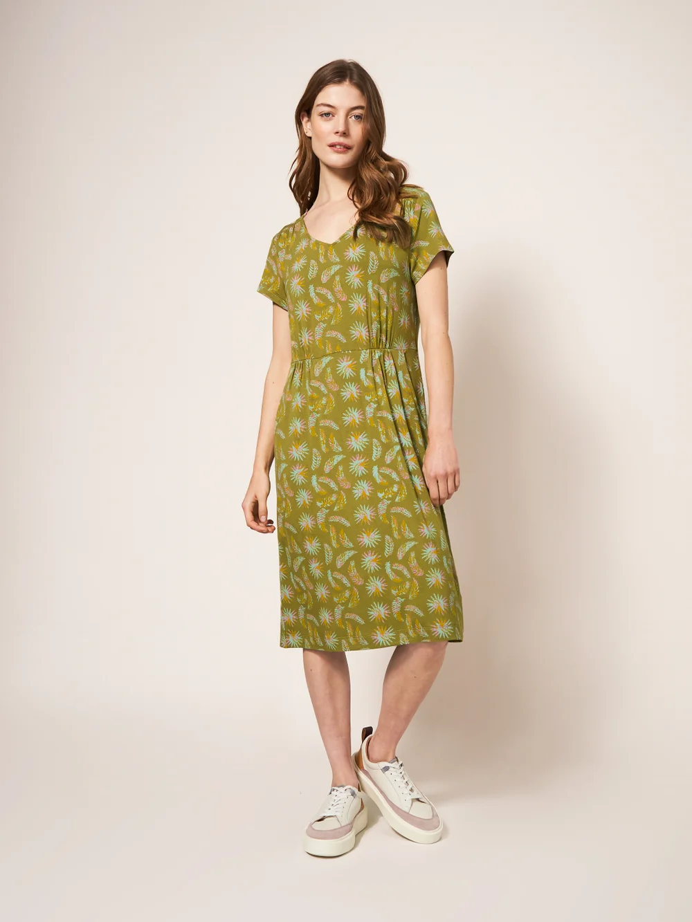 Tallie EcoVero Jerseykleid - Grüner Aufdruck - 38 Bild 1