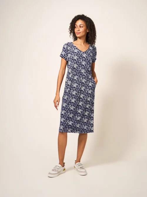 Tallie EcoVero Jerseykleid - Marineblau Mehrfarbig - 38 Bild 3