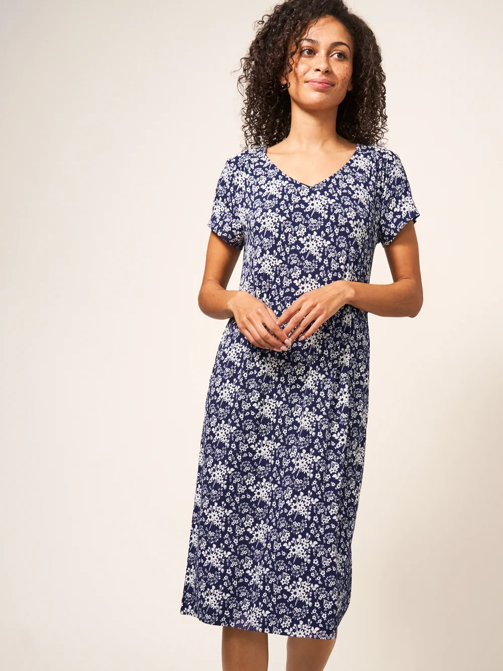 Tallie EcoVero Jerseykleid - Marineblau Mehrfarbig - 38 Bild 1