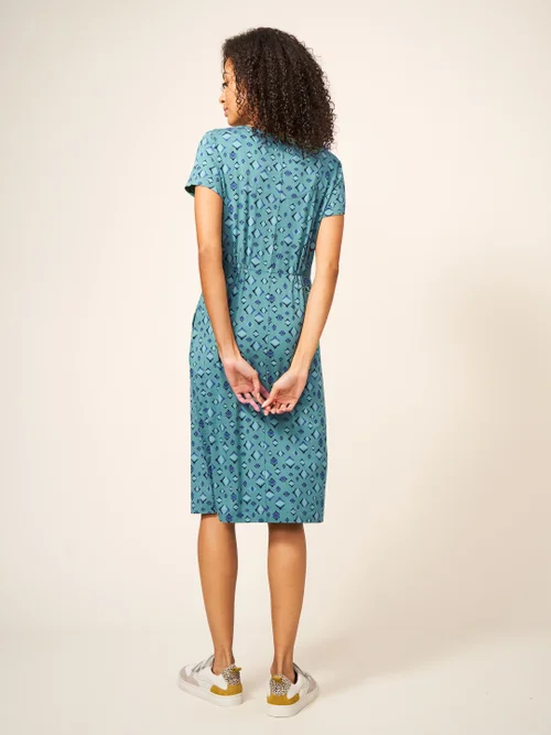 Tallie EcoVero Jerseykleid - Blaugrün Mehrfarbig - 38 Bild 4