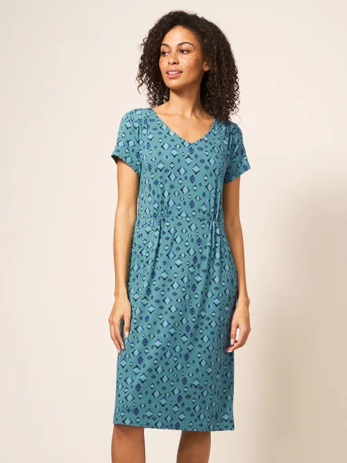 Tallie EcoVero Jerseykleid - Blaugrün Mehrfarbig - 38 Bild 1