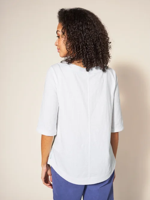 Weaver Jerseytop mit Stickerei - Brillantweiß - 44 Bild 4