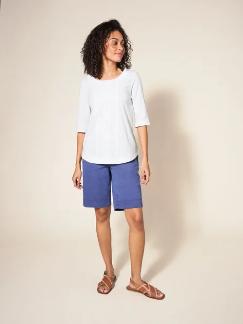 Weaver Jerseytop mit Stickerei - Brillantweiß - 44 Bild 3