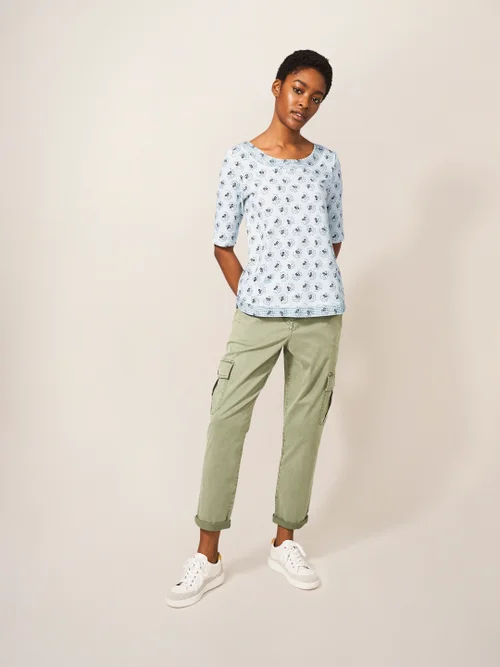 Weaver Jerseytop - Weiß Mehrfarbig - 38 Bild 3