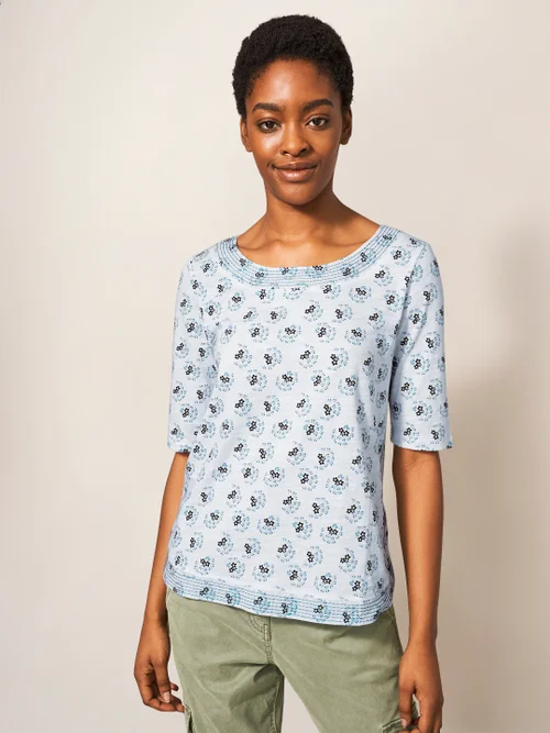 Weaver Jerseytop - Weiß Mehrfarbig - 38 Bild 1