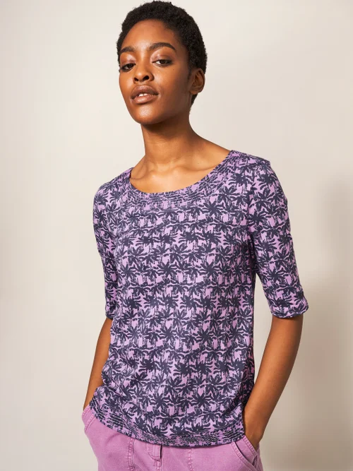 Weaver Jerseytop - Lila Mehrfarbig - 38 Bild 3