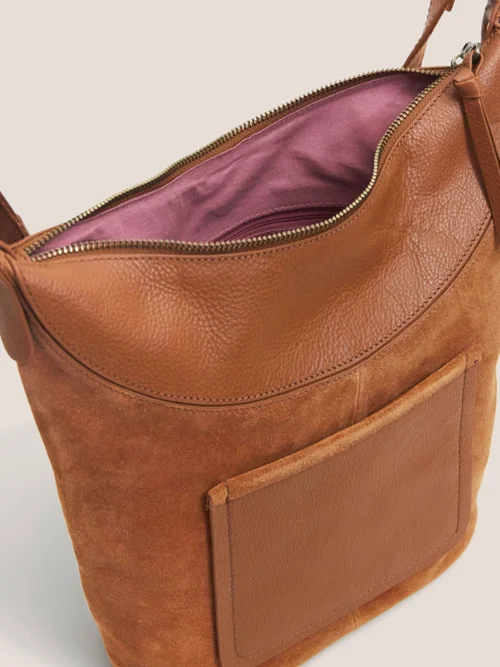 Fleur Crossbody-Tasche aus Wildleder - Mittelbraun - Einheitsgröße Bild 3